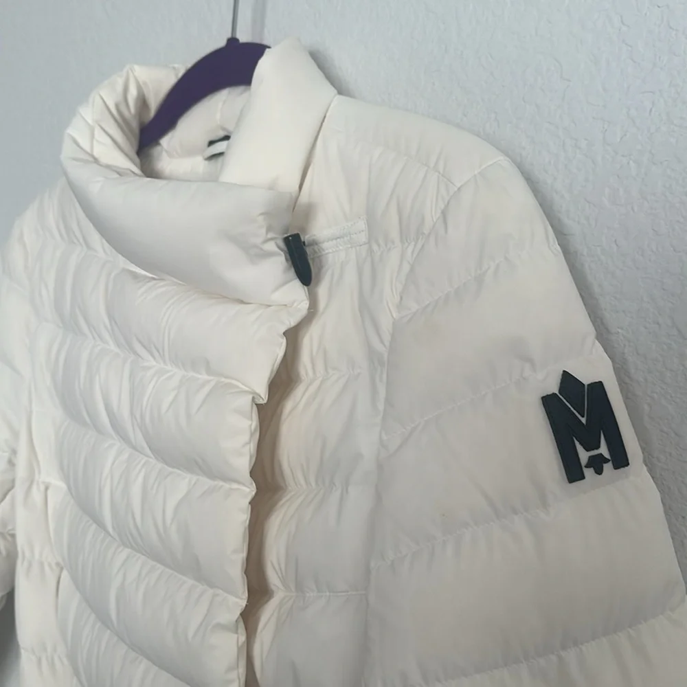 GORGEOUS MACKAGE goose down white wrap jacket S - Picture 4 of 17